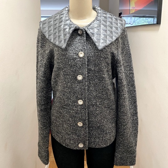 NWT Inc International Concepts Sequined Collar Button Down Jacket Size Large. - Picture 1 of 12